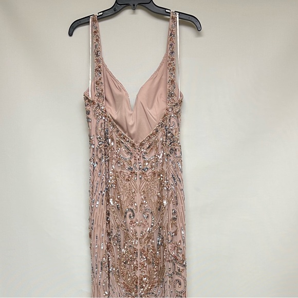 Brand new Aidan Mattox beaded V-NOTCH sleeveless long gown - Picture 15 of 17